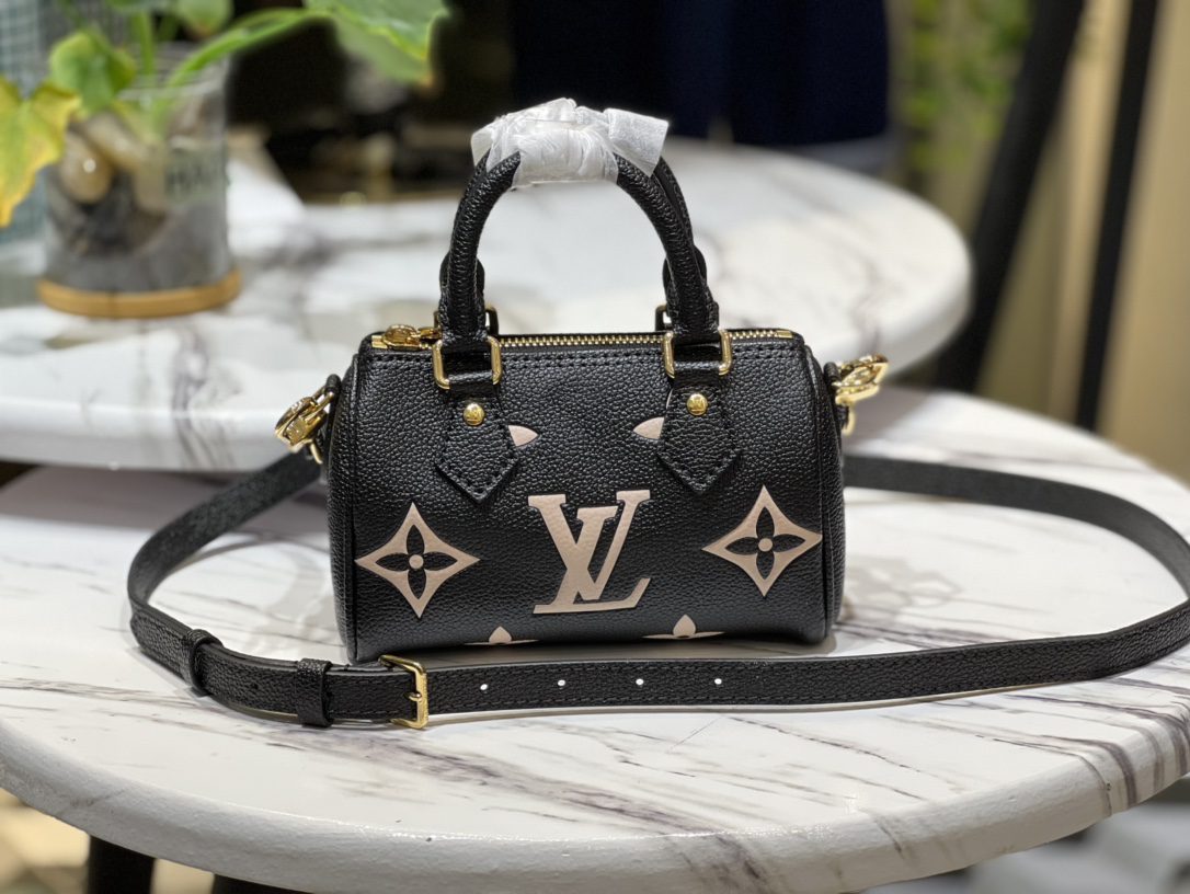 Louis Vuitton M81456 Nano Speedy Black Leather - image 1