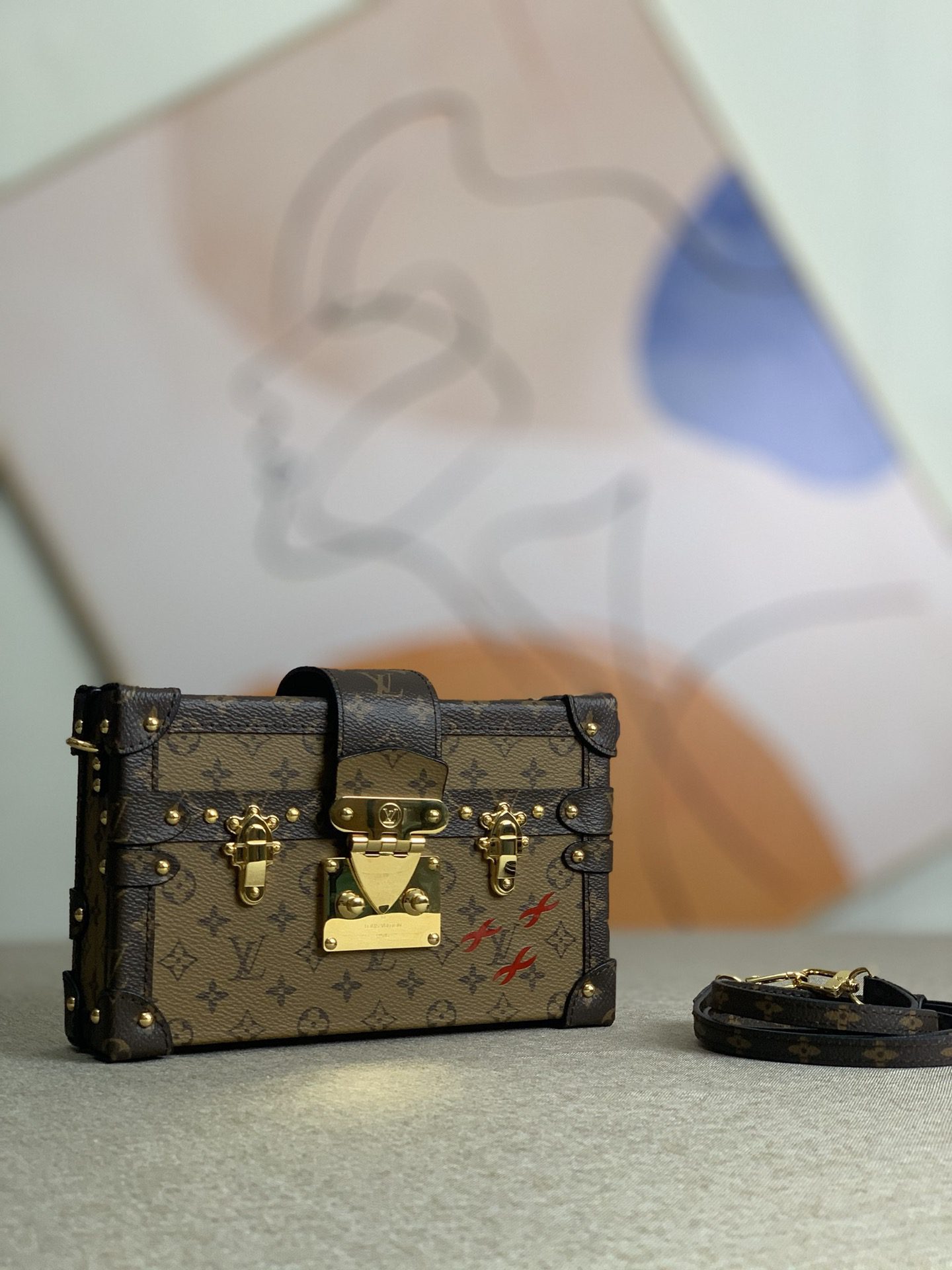 Louis Vuitton Petite Malle Handbag Monogram Reverse Coated Canvas M45960 - image 1