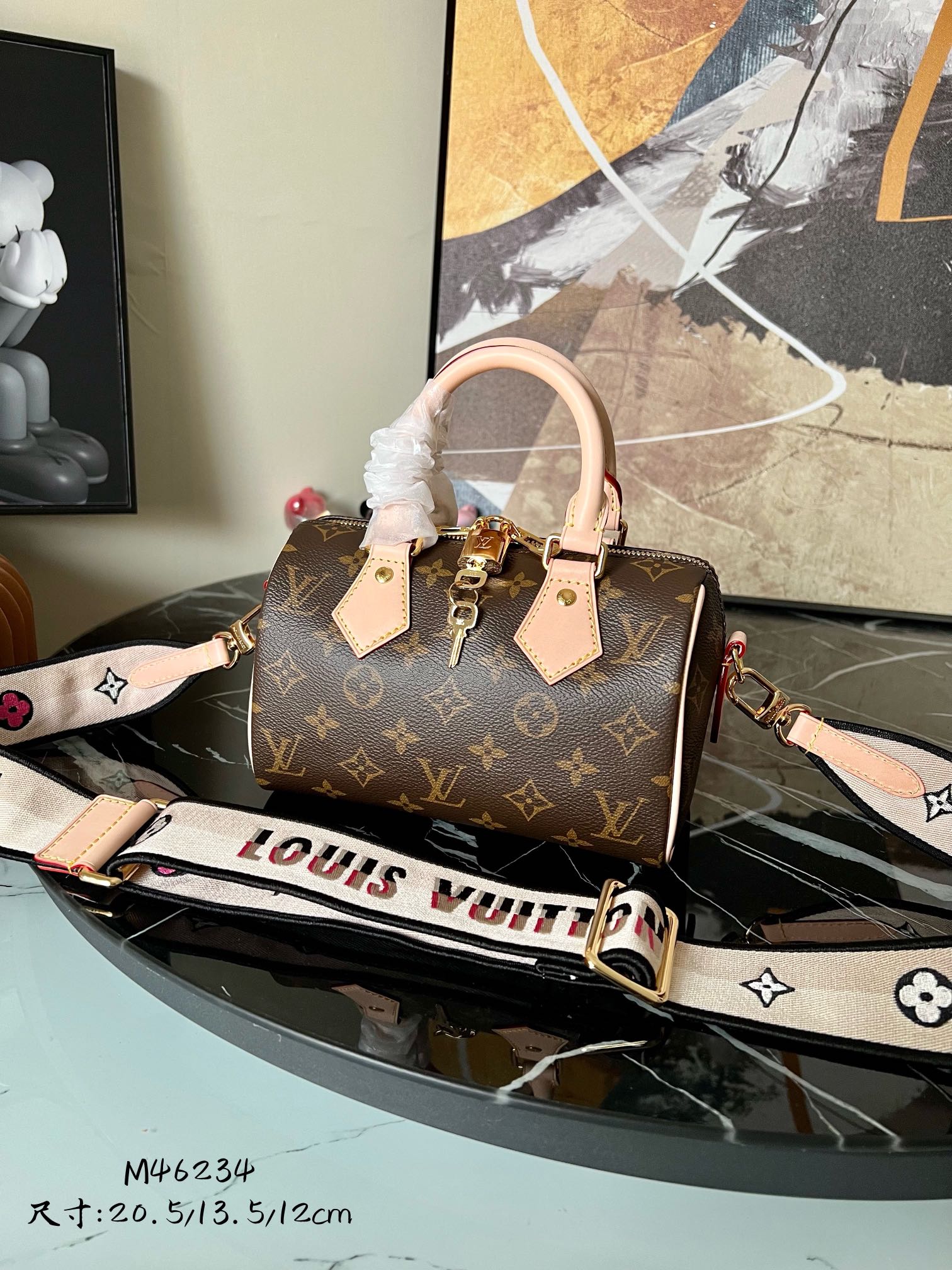 Louis Vuitton Speedy Bandouliere 20 Handbag Monogram Coated Canvas Black M46234 - image 1
