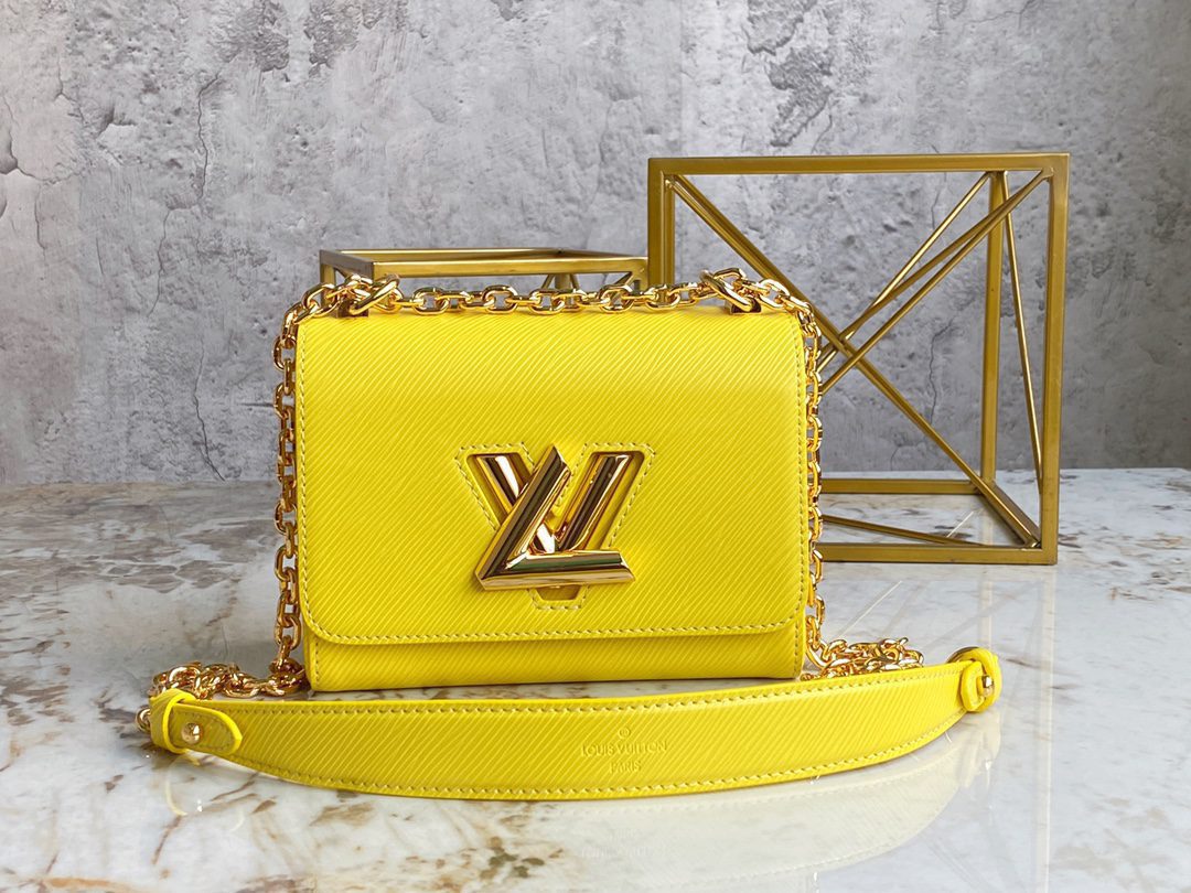 Louis Vuitton TWIST MM Handbag Epi Grained Leather Yellow M20802 - image 1
