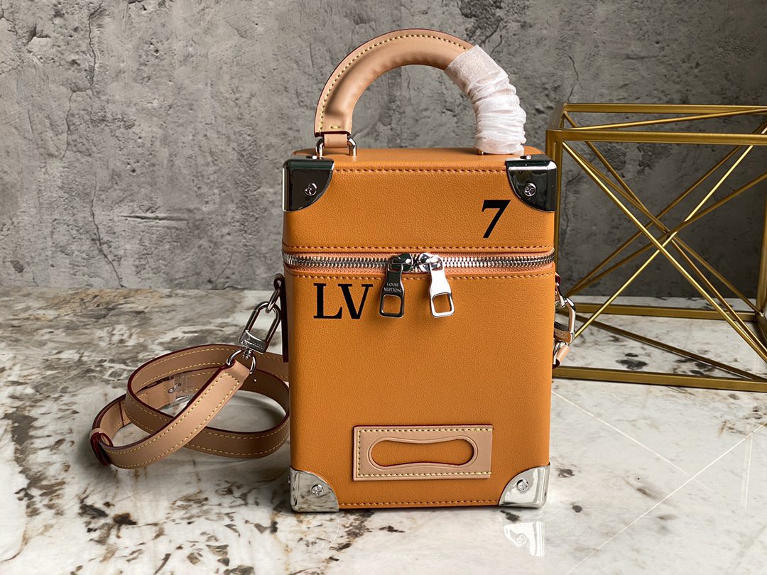 Louis Vuitton Vertical Box Trunk Saffron Yellow Cowhide Leather M59666 - image 1