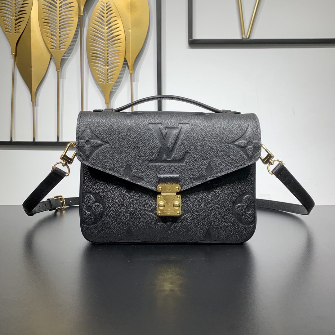 Luxury Replicated Louis Vuitton Pochette Metis Handbag Embossed Grained Cowhide M59211 - image 1