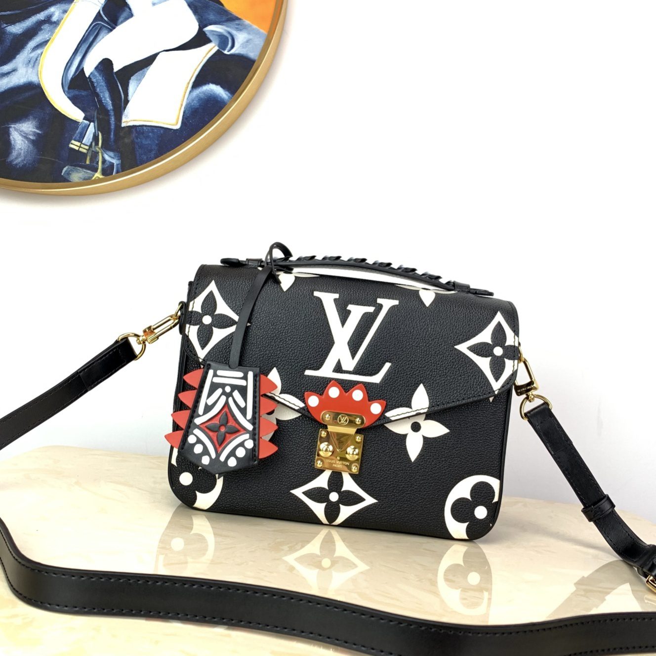 New Replica Louis Vuitton M45385 LV Crafty Pochette Metis Embossed Grained Cowhide Leather - image 1