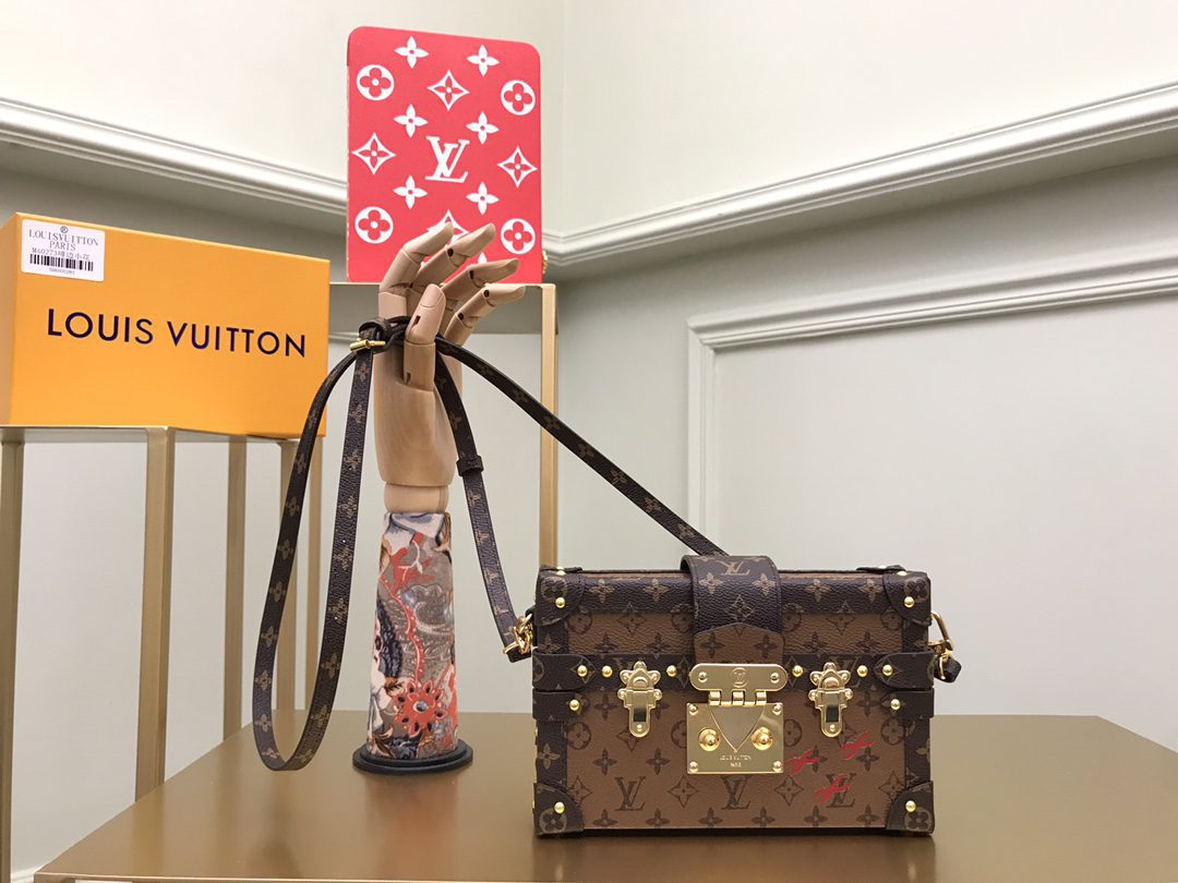 Original Copy Louis Vuitton M44154 Petite Malle Monogram Reverse Coated Canvas