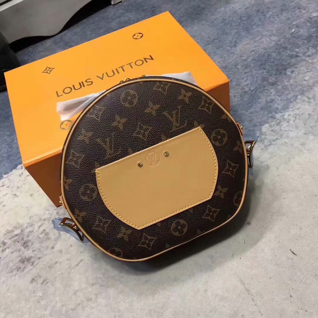 Original Copy Louis Vuitton M52294 Boite Chapeau Souple Women Shoulder Bag Monogram Coated Canvas Exterior