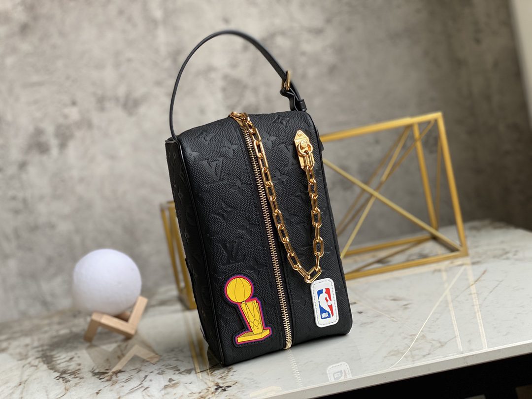Original Copy Louis Vuitton M58515 LVXNBA CLOAKROOM DOPP KIT Black Cowhide Leather