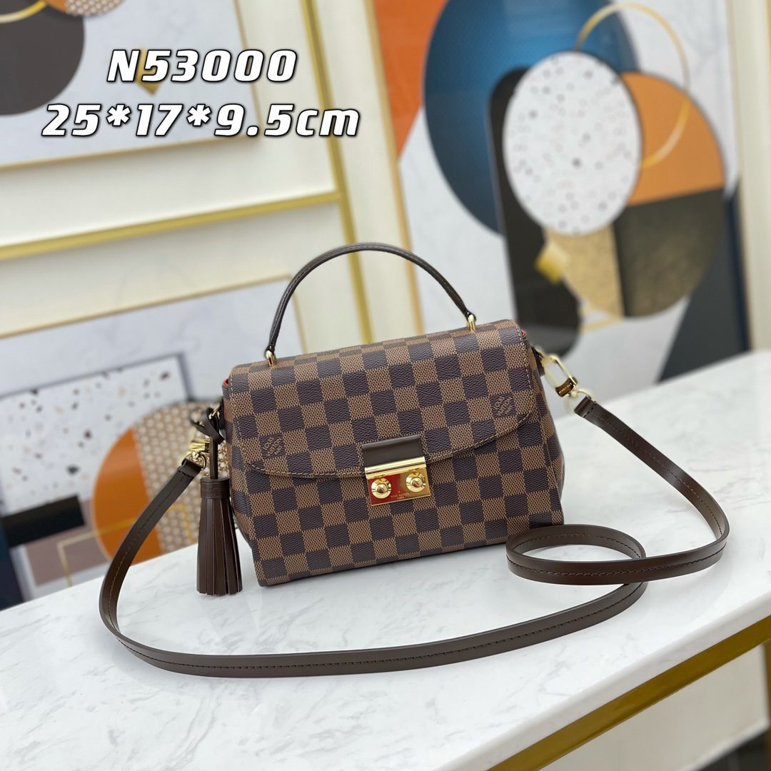 Original Copy Louis Vuitton N53000 Women Croisette Bag Damier Ebene Coated Canvas - image 1