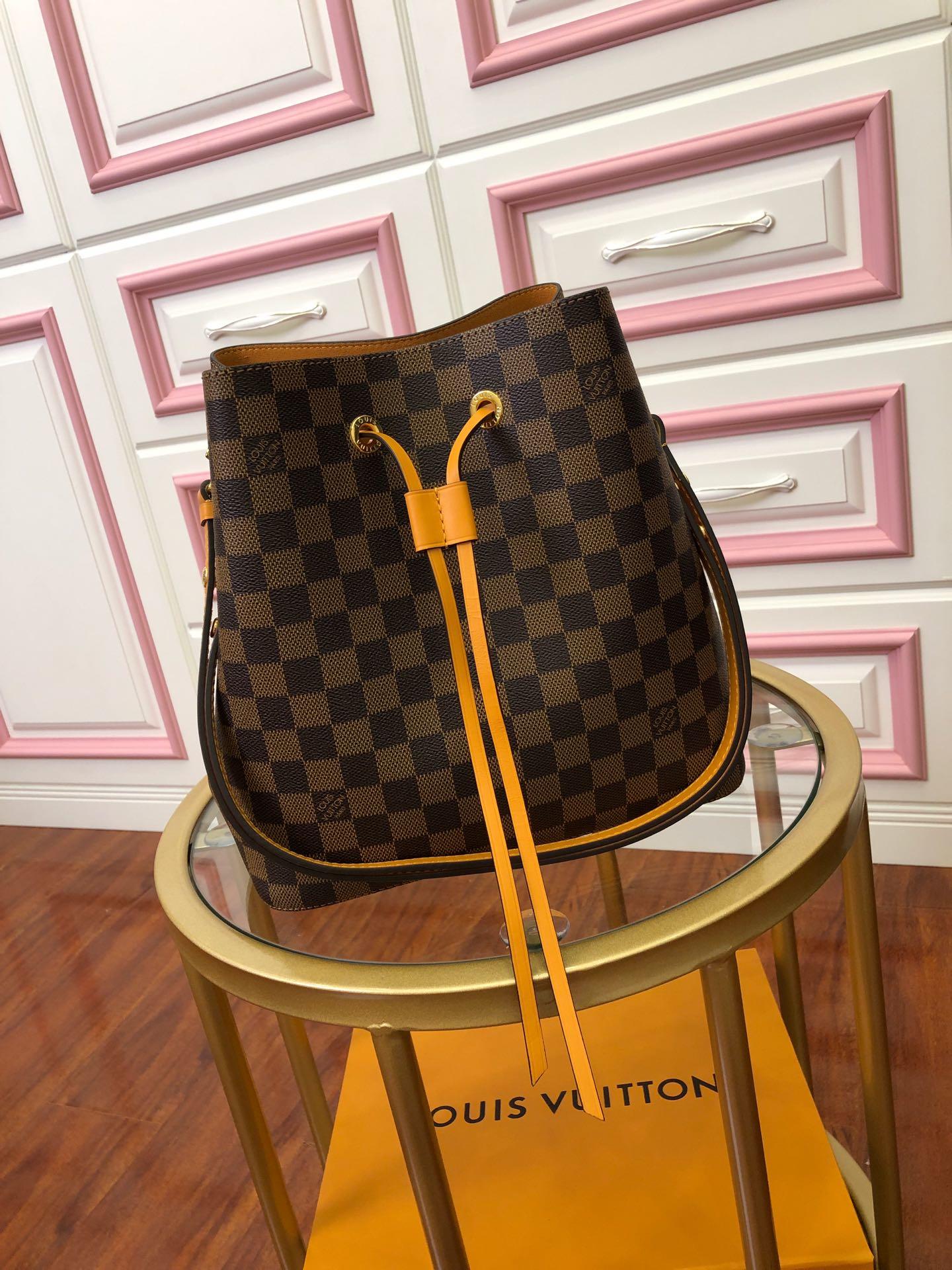 Original Copy Louis Vuitton NeoNoe Bucket Bag Safran Damier Ebene N40213 - image 1