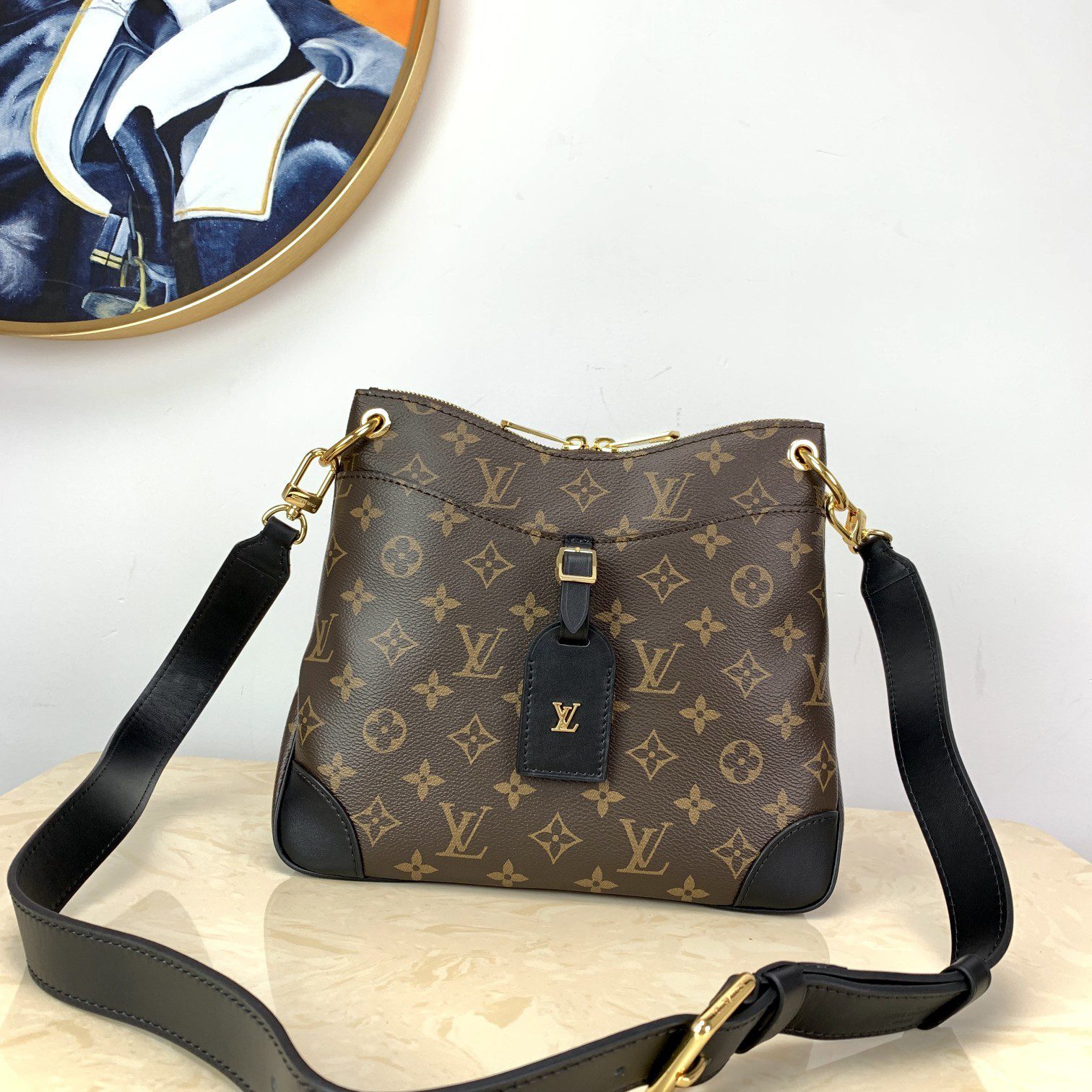 Perfect Replica Louis Vuitton M45355 Odeon MM Stylish and Functional Shoulder Bag Monogram Coated Canvas Black