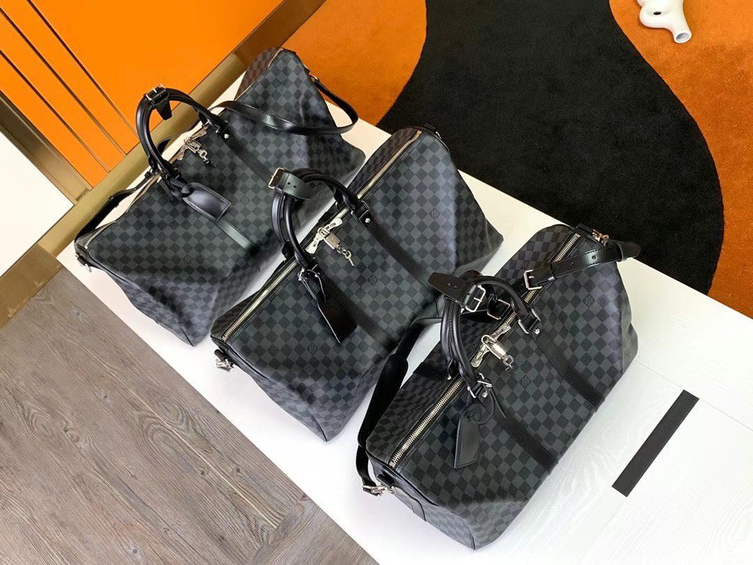 Replica Louis Vuitton Keepall Bandouliere Damier Graphite Canvas 45 50 55
