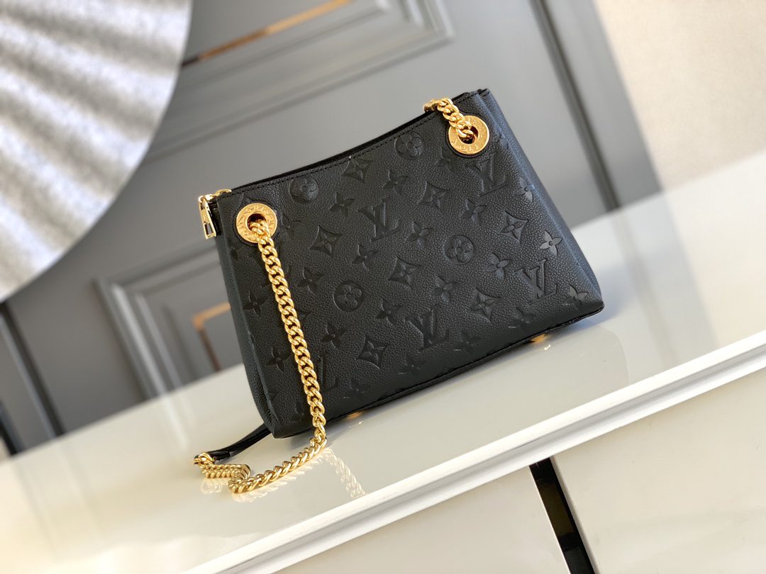 Replica Louis Vuitton M43748 Surene BB Chain Tote Handbag in Monogram Empreinte Leather Black - image 1