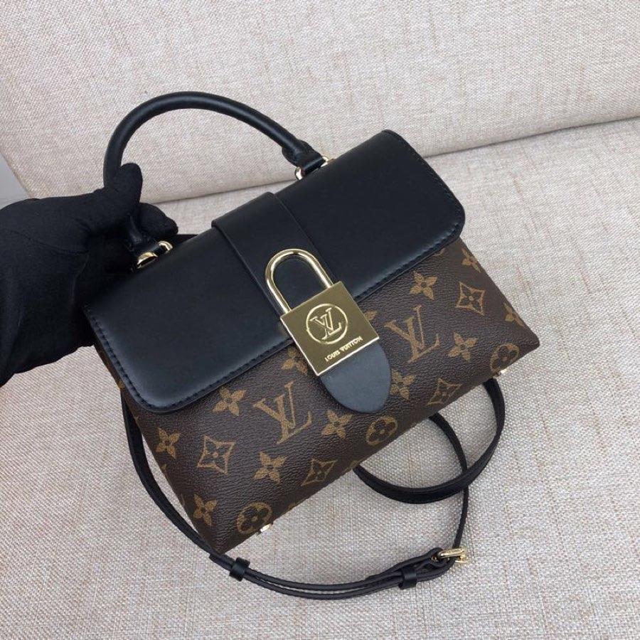 Replica Louis Vuitton M44141 Women Locky BB Bag Monogram Coated Canvas and Smooth Cowhide Leather Noir - image 1