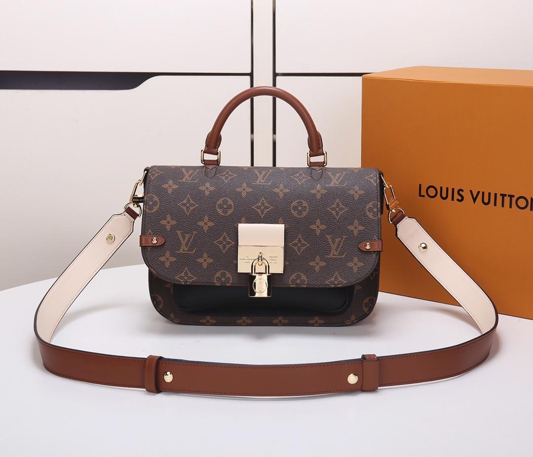 Replica Louis Vuitton M44354 Women Vaugirard Monogram Coated Canvas and Grained Leather Noir - image 1