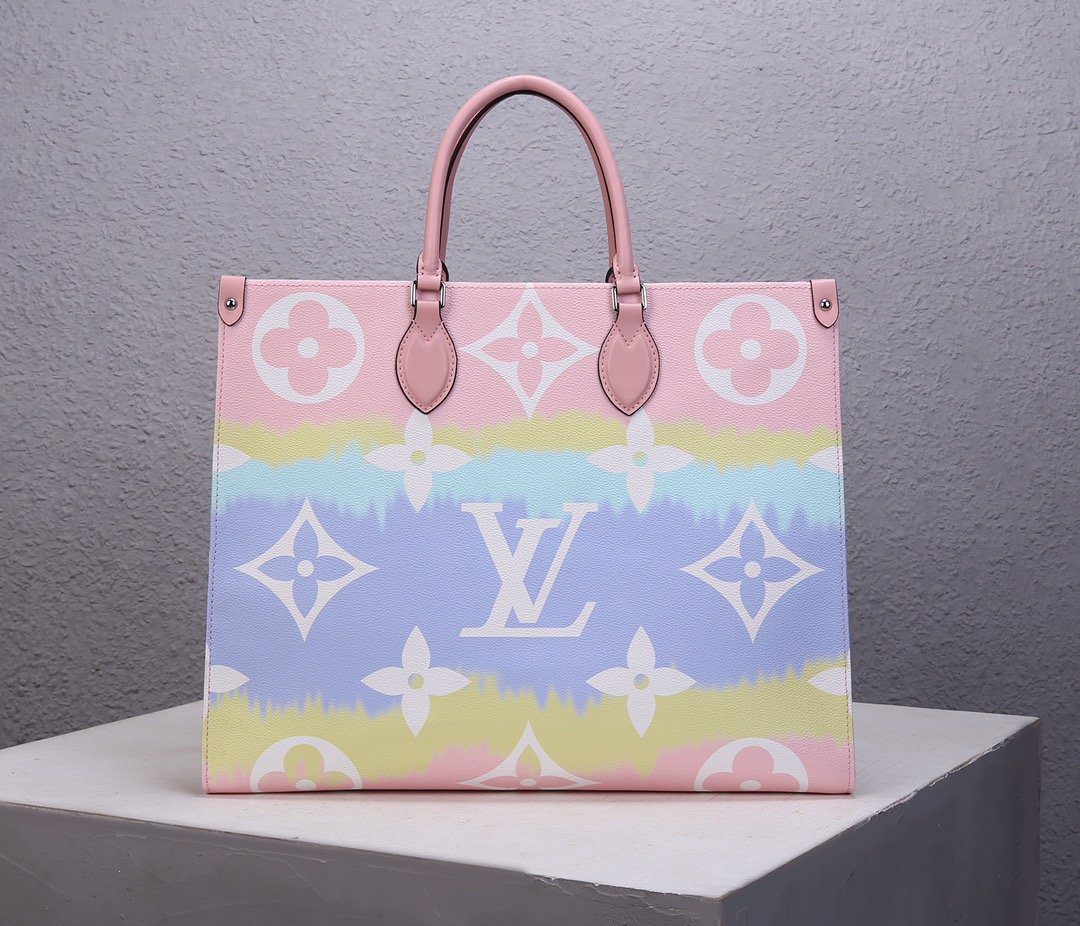 Replica Louis Vuitton M45119 LV Escale Onthego GM Pink Monogram Coated Canvas