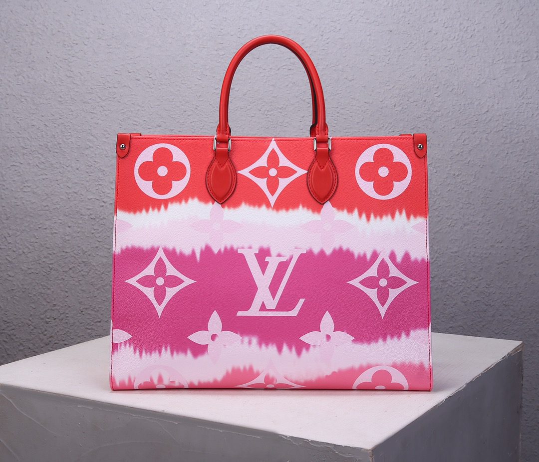 Replica Louis Vuitton M45121 LV Escale Onthego GM Pink Monogram Coated Canvas