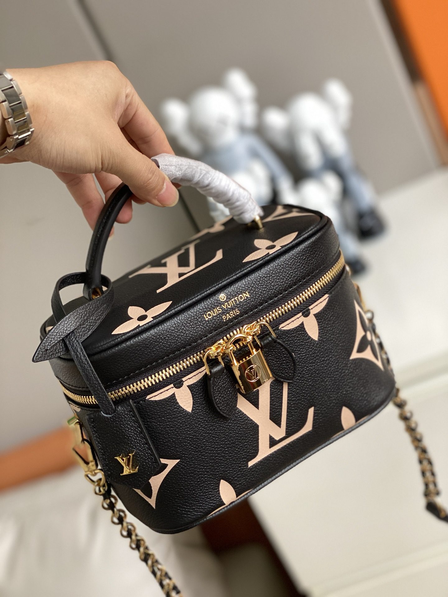 Replica Louis Vuitton M45608 Vanity PM handbag Embossed Grained Cowhide Leather - image 1