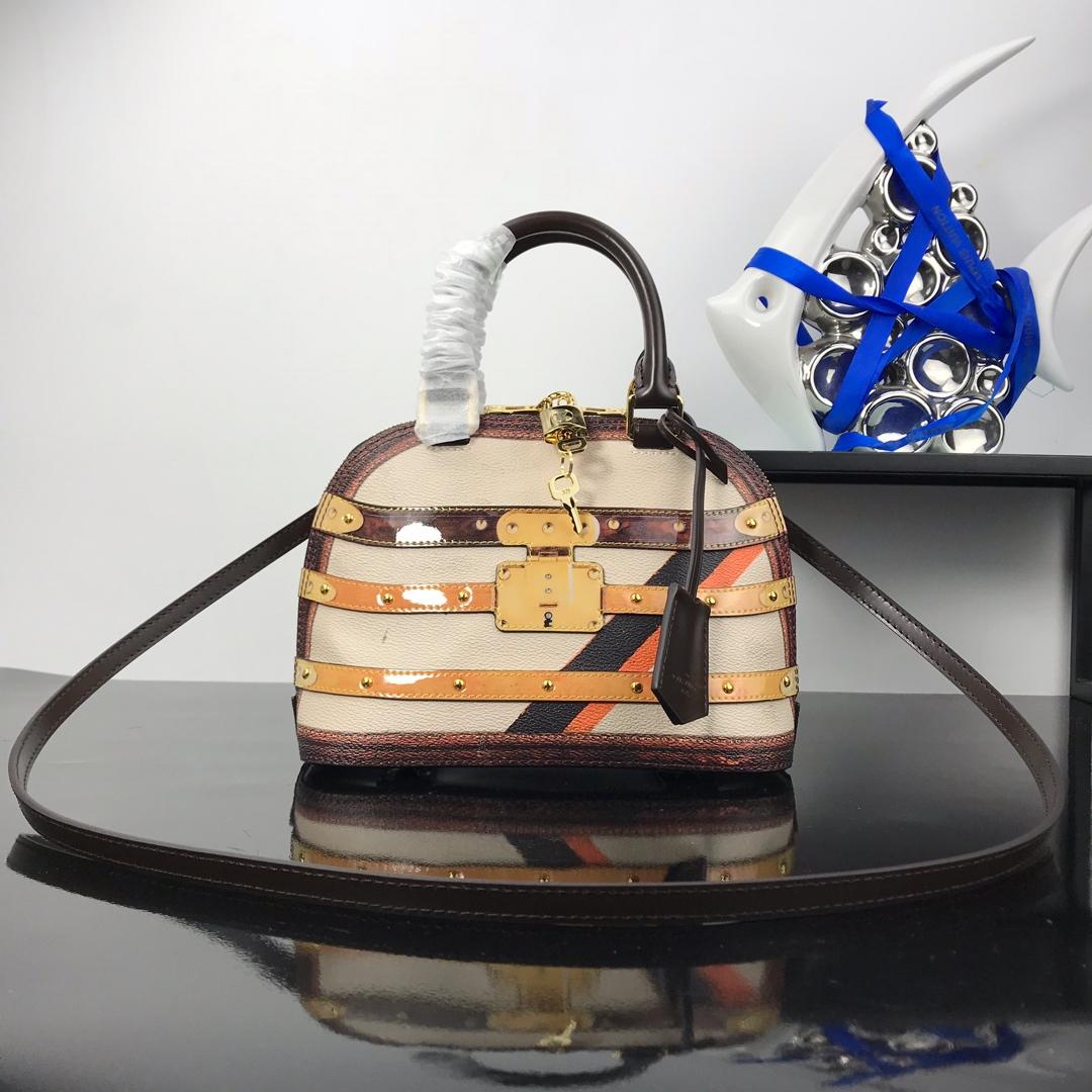 Replica Louis Vuitton M52552 Alma BB Time Trunk handbag Calfskin Leather and Transformed