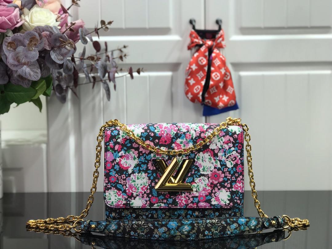 Replica Louis Vuitton M55038 Twist Floral Print Leather Shoulder Bag