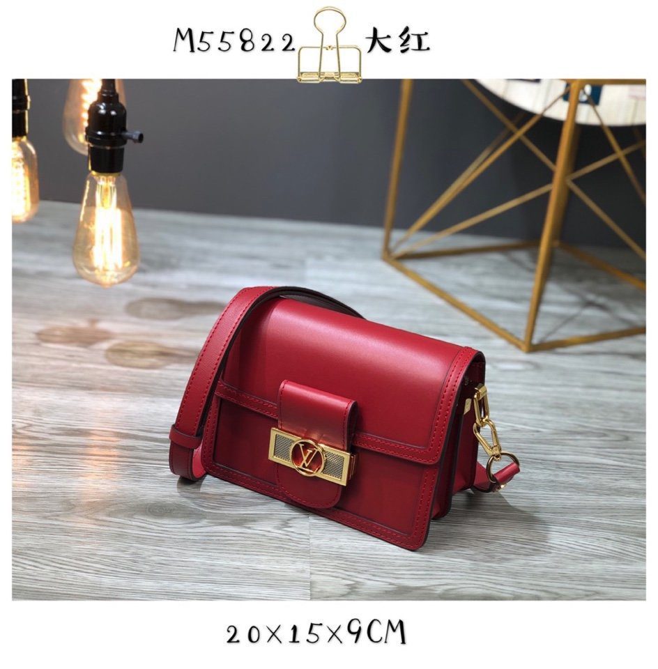 Replica Louis Vuitton M55735 Dauphine MM Cherry Berry Smooth Leather