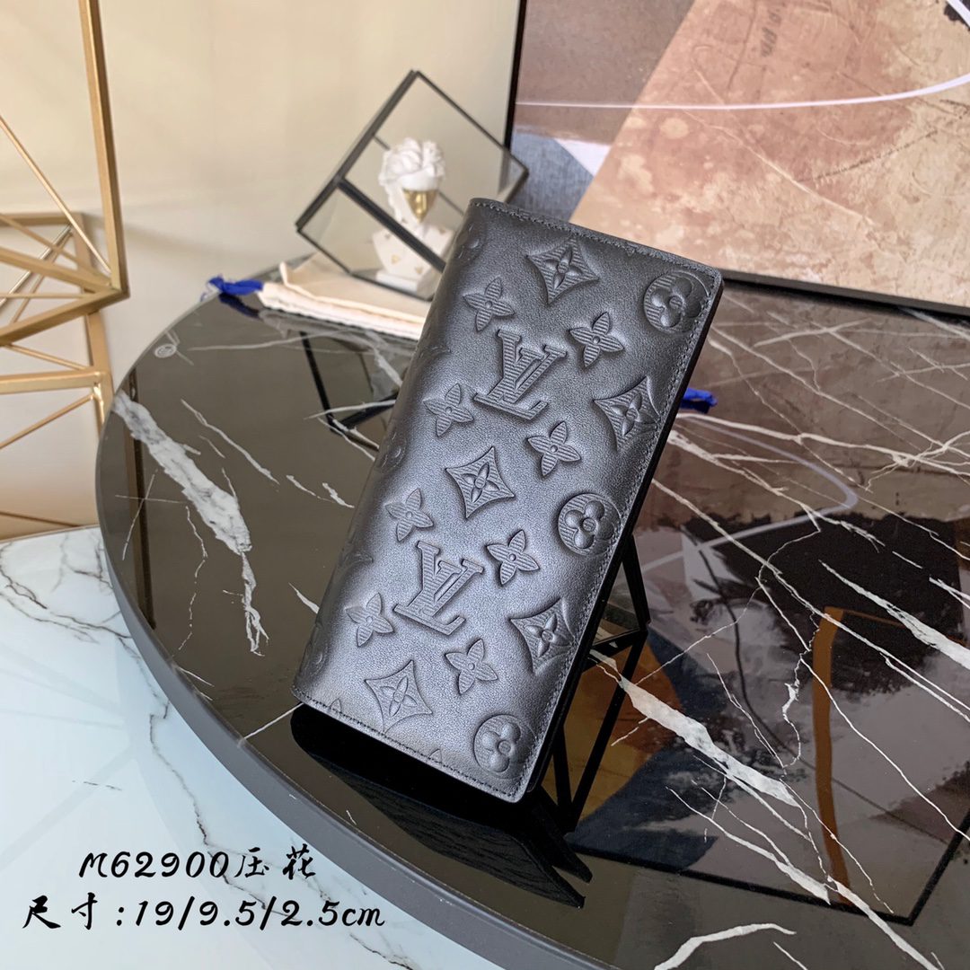 Replica Louis Vuitton M62900 Brazza wallet Monogram Shadow Calf Leather - image 1