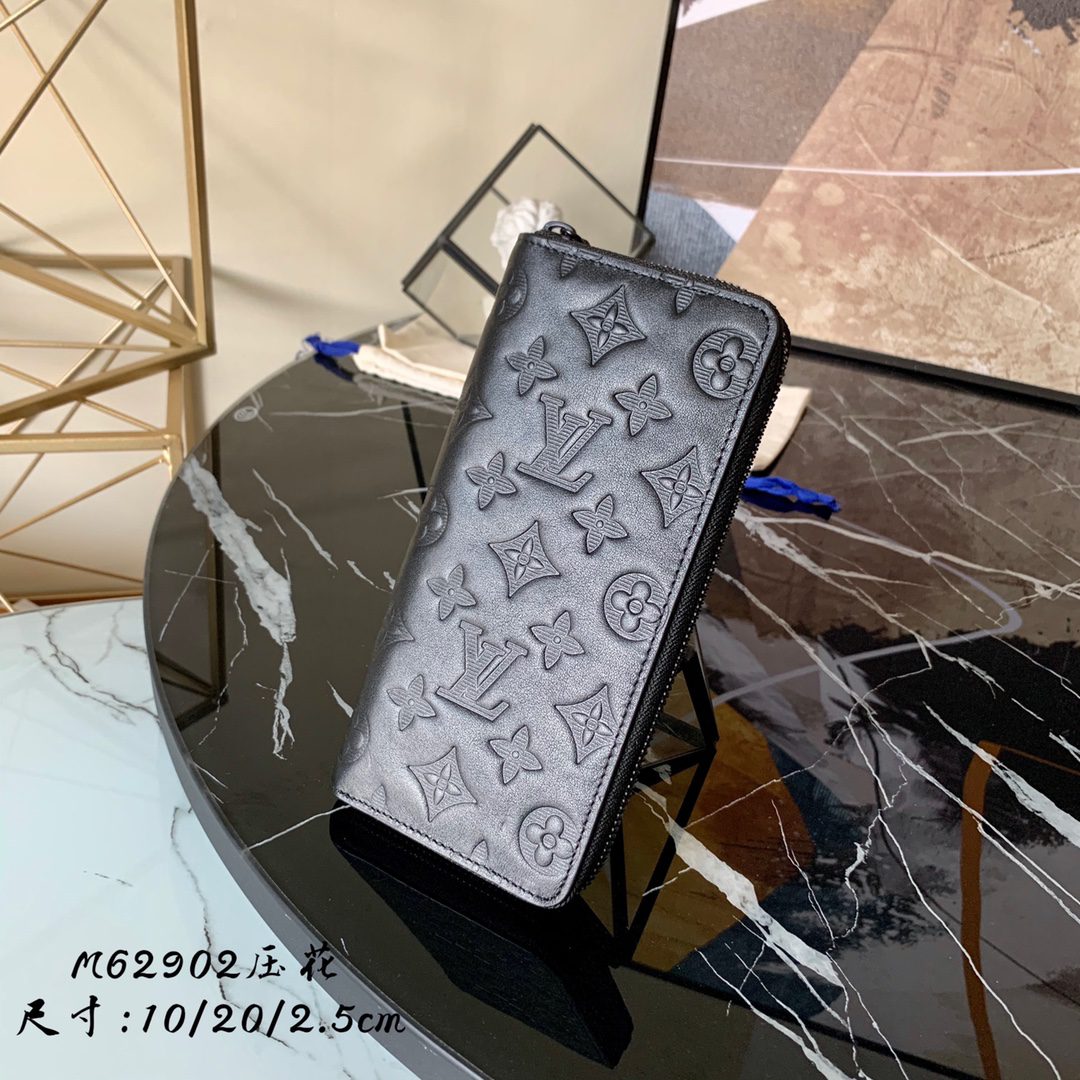 Replica Louis Vuitton M62902 Brazza wallet Monogram Shadow Calf Leather - image 1