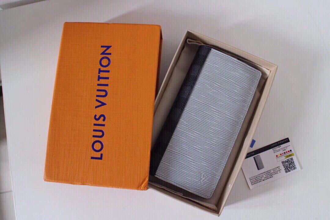 Replica Louis Vuitton M62911 Men Brazza Wallet Epi Leather and Damier Graphite Canvas - image 1