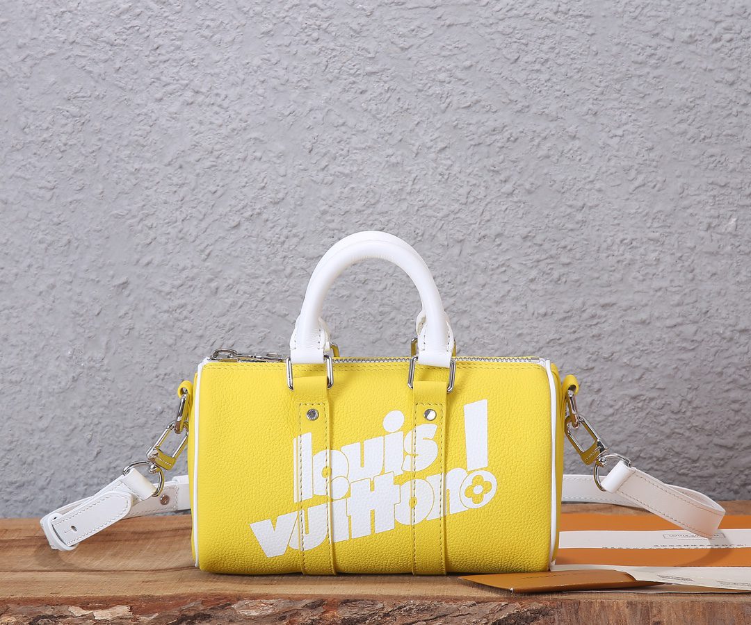 Replica Louis Vuitton M80842 KEEPALL XS Yellow Cowhide Leather