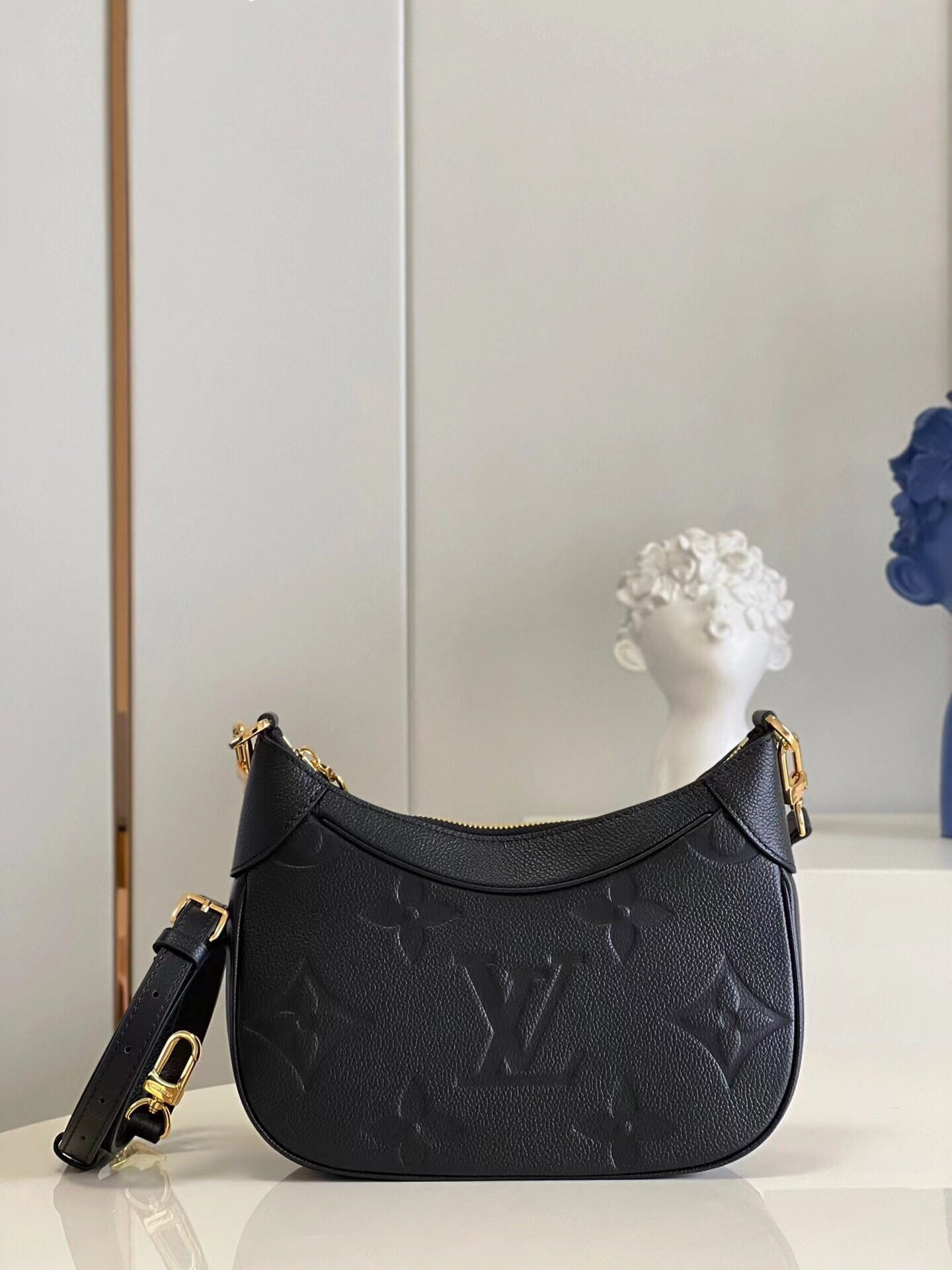 Replica Louis Vuitton Women Bagatelle BB Bag Black Cowhide Leather M46113 - image 1