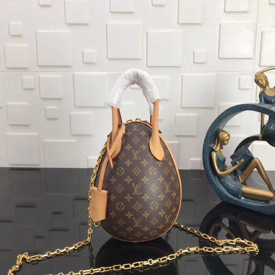 Replica Louis Vuitton Women LV Egg Bag Nicolas Ghesquiere Monogram Canvas and Black Calf M44587 - image 1