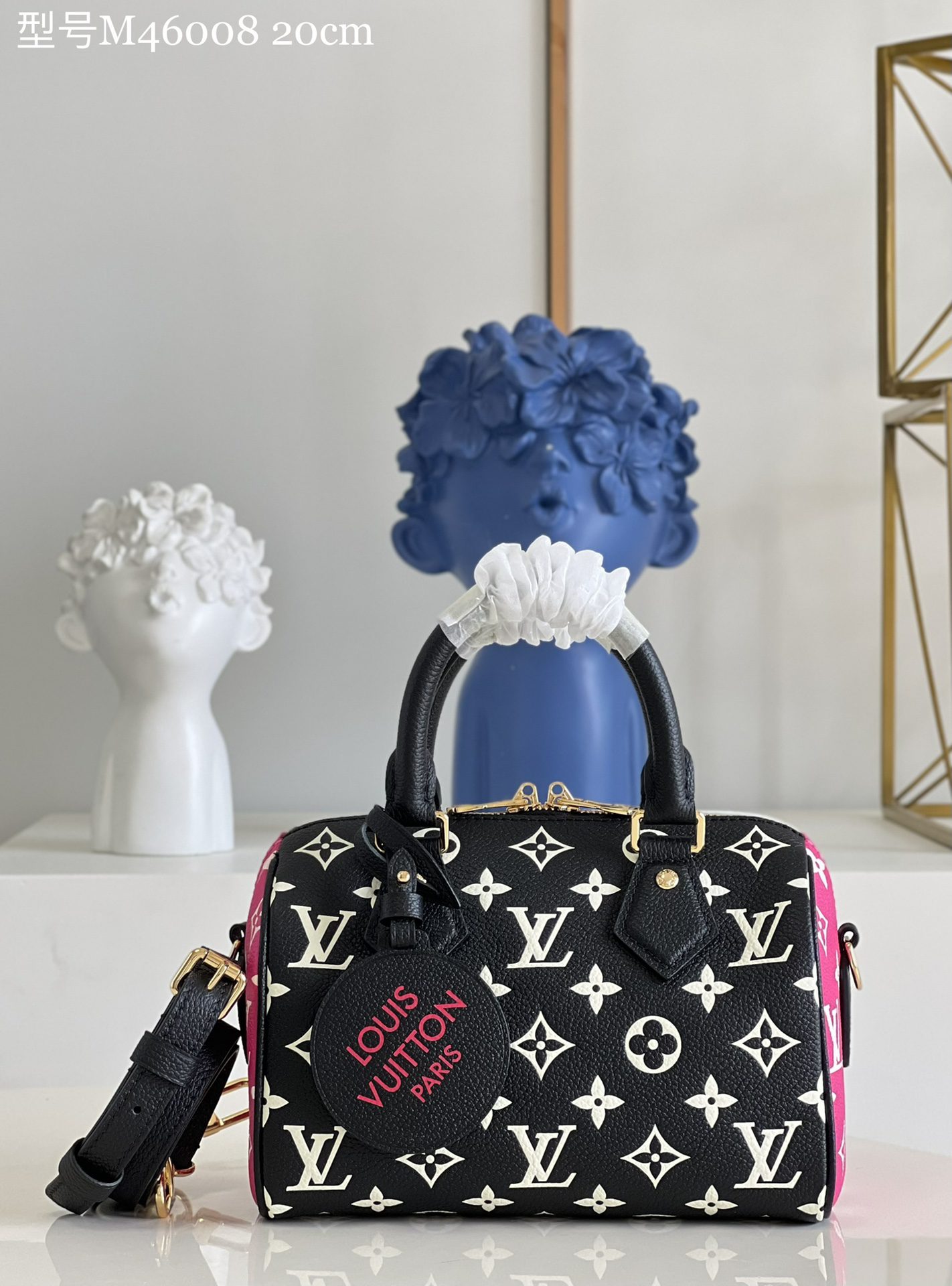 Replica Louis Vuitton Women Speedy Bandouliere 20 Handbag Printed and Embossed Grained Cowhide Leather M46118