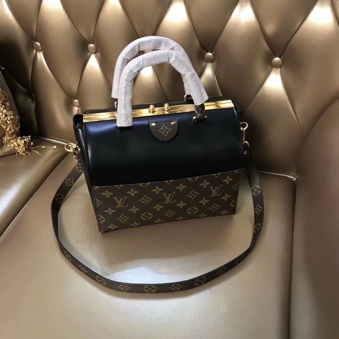 Replica Luxury Louis Vuitton M51468 Speedy Doctor 25 Women Handbag Calf Leather Monogram Canvas