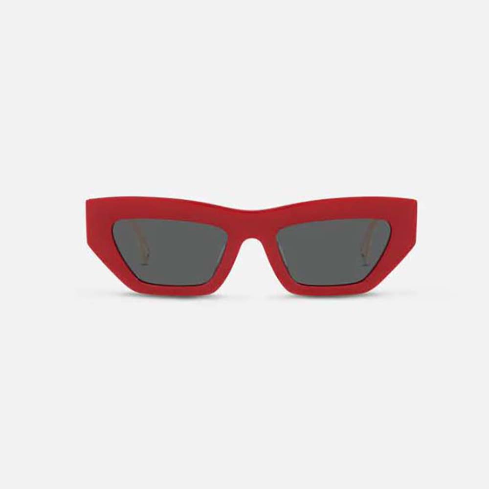 Versace Women 90s Vintage Logo Cat-Eye Sunglasses-Red - image 1