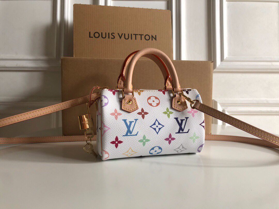 Vintage Louis Vuittion M92645 Mini Speddy Hl Nano Hand Bag Monogram Multi 16cm