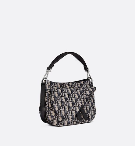 Dior Mini Saddle Soft Bag Beige And Black Oblique Jacquard