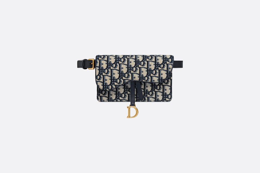 Dior Saddle Belt Pouch Blue Oblique Jacquard