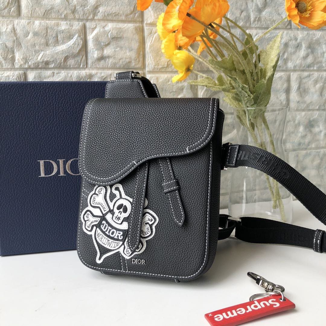 Dior And Shawn Saddle Pouch Black/White