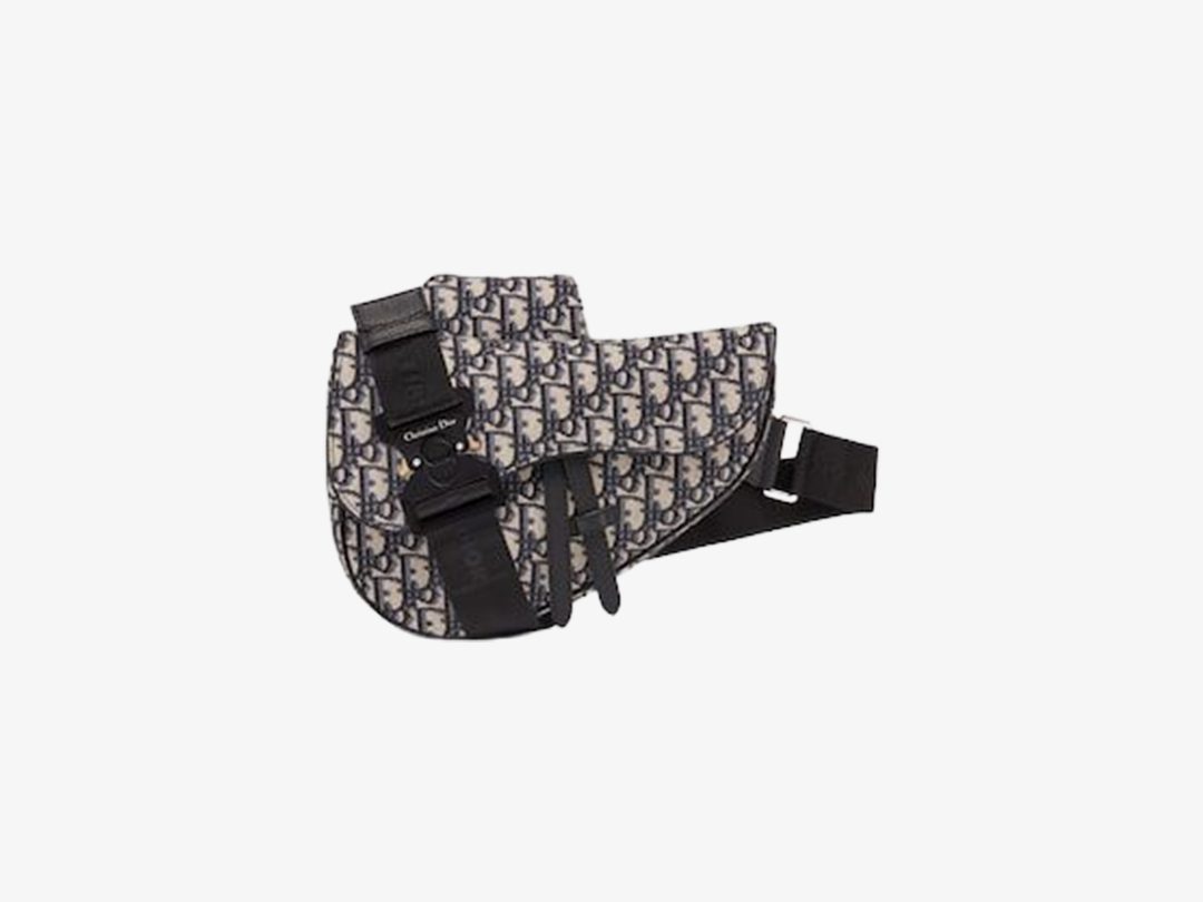 Dior Saddle Bag Beige And Black Oblique Jacquard