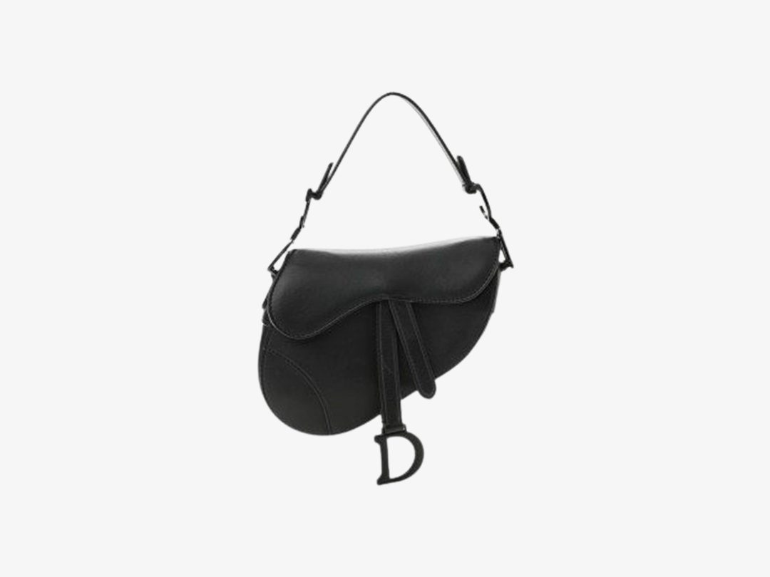 Christian Dior Ultra Matte Calfskin Mini Saddle Bag Black