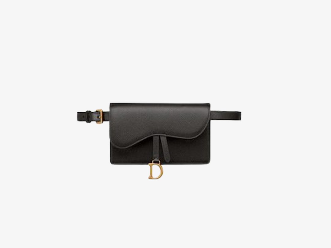 Dior Saddle Belt Pouch Black Grained Calfskin
