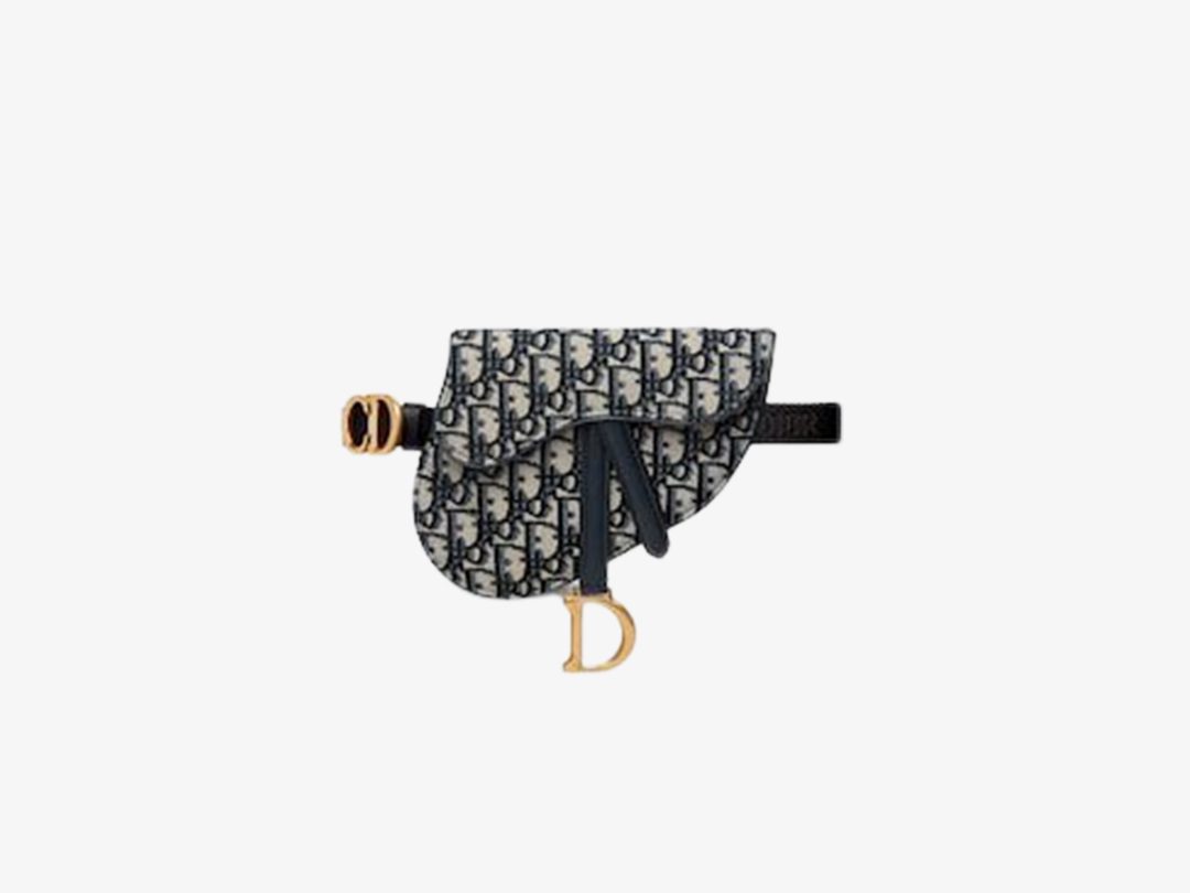 Dior Blue Saddle Belt Pouch Oblique Jacquard