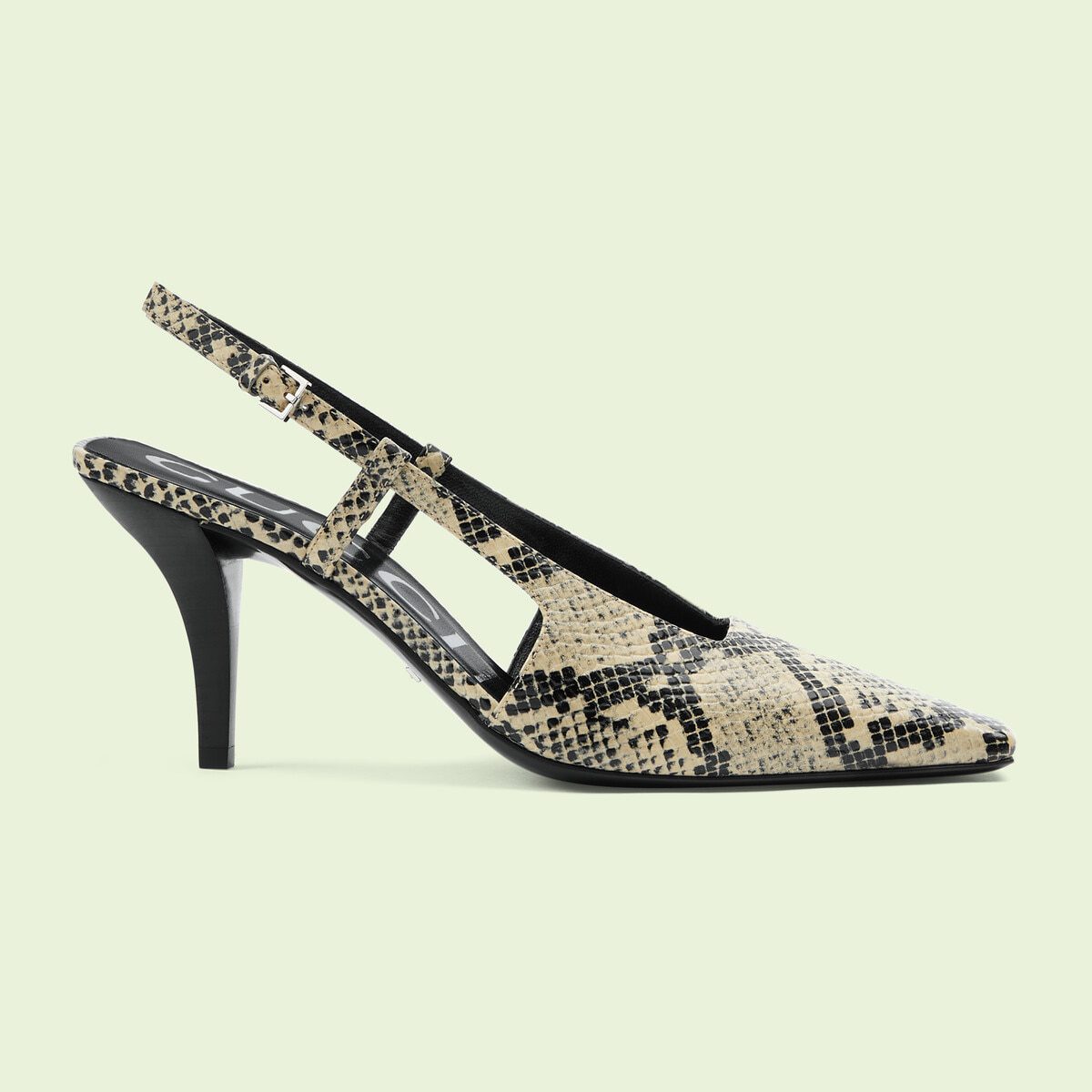 Women’s python print mid-heel pump - image 1